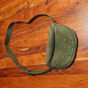 Green Suede sling or fanny pack